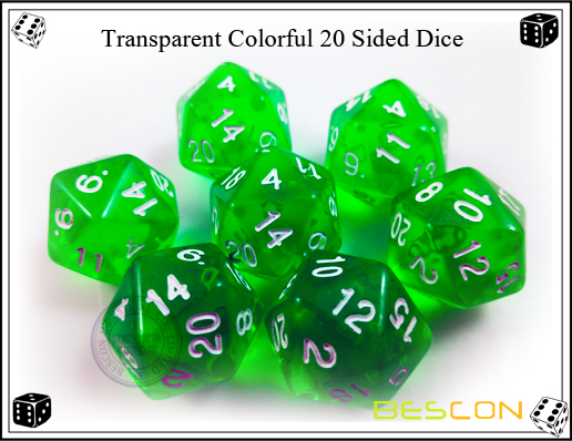 Transparent Colorful 20 Sided Dice-4