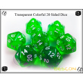 Transparent Different Colored Polyhedral 20 Sided Dice