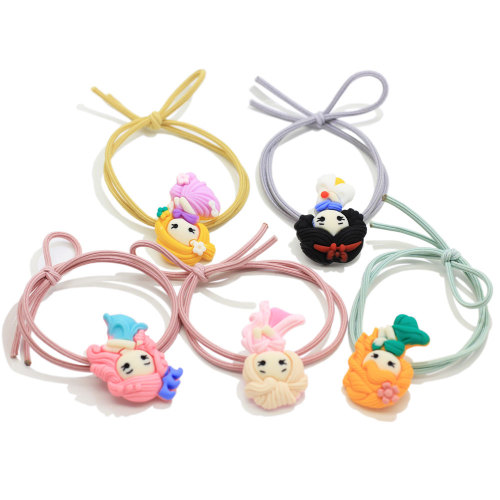 Precio al por mayor Baby / Infant / Toddler Princess Design Ponytail Holder Kawaii Elastic Pigtail Birthday Christmas Party Shower