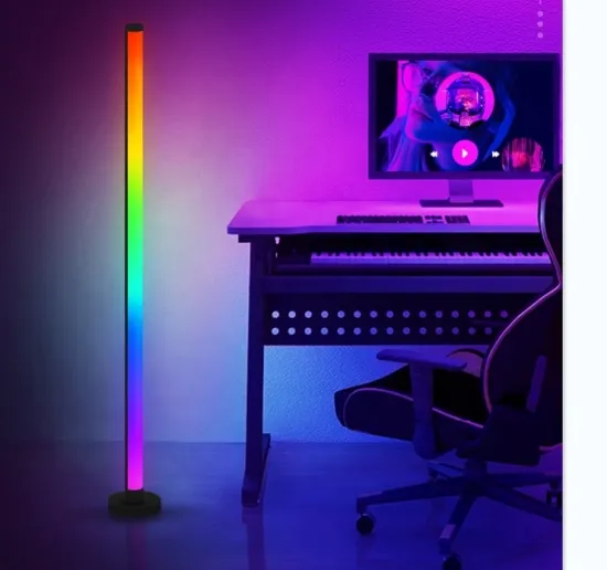 4ft LED Corner Light: App-Controlled Floor Lamp with Magic Color, Atmosphere, Sound, and Animation for Esports