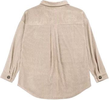 Women's corduroy shirt button up shirt pocket long sleeve top jacket