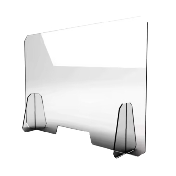 Economy Freestanding Acrylic Desk Shield - 32"x24" Sneeze Guard