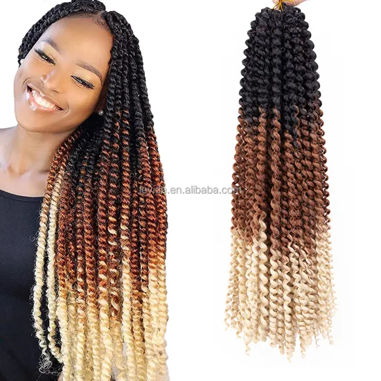 Alileader Factory Cheap Good Quality Curly Water Wave Braid Synthetic Crochet Hair Ombre Passion Twist Braiding Hair