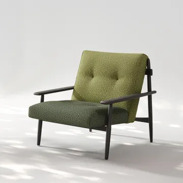 Italian Solid Wood Velvet Armchair for Living Spaces