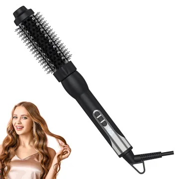 Dual Voltage PTC Heating Volumizing Ceramic Tourmaline Ionic Curling Iron & Thermal Round Brush