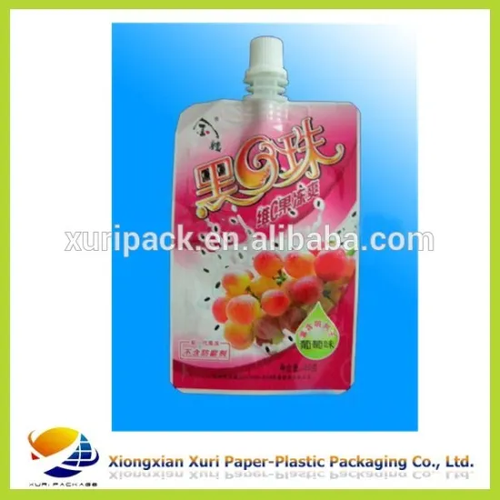 wine bag with spout/Food packaging spout pouch for juice /liquid stand up pouch with spout