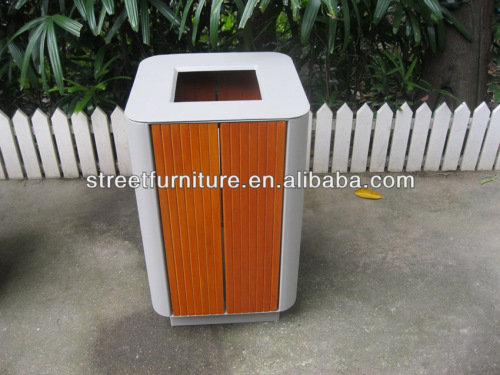 Square-shaped wooden outdoor trash bin/wooden outdoor dustbin manufacturers