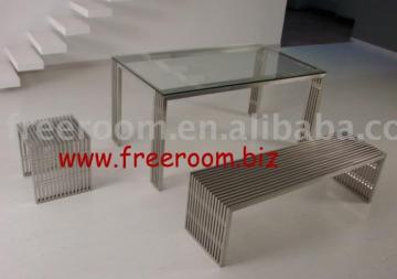 eames lounge chair barcelona chair le corbusier  STAINLESS STEEL MODERN CLASSIC DINING TABLE