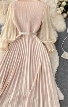 European and American style dress with slim waistline