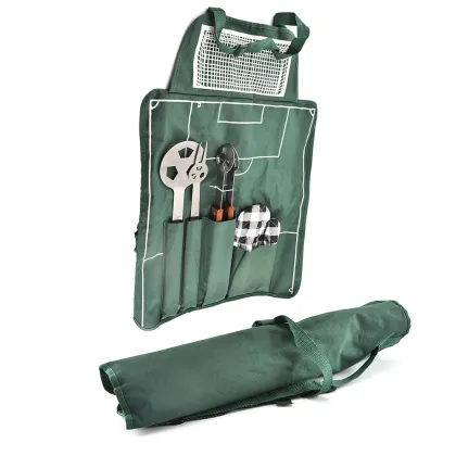 Football Shaped BBQ Tools With Apron Bag