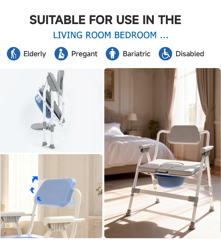 800lbs Load-bearing Thicken Broaden XXL Foldable Commode Chair Elderly Care Products Direct Sale From Factory Commode Chair2