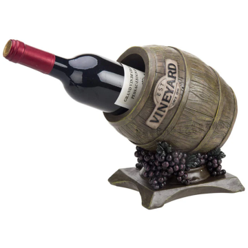 Creative Resin Wine Barrel Cart and Rack for Home Decoration
