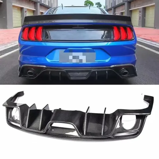 Custom Carbon Fiber Rear Bumper Lip Diffuser for Ford Mustang 2015-2017