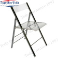 Collapsible acrylic panel metal base auditorium chair