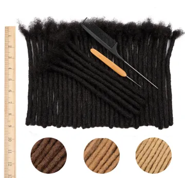 Wholesale 100% Real Human Hair Dreadlock Extensions for Man/Women Full Head Handmade 0.4cm-1.2cm Thickness Dreadlocks Extensions