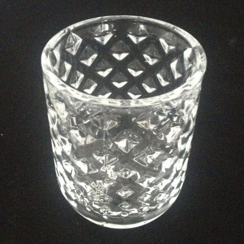 Cilindro votivo in vetro diamantato