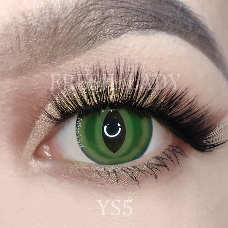 Liangguo Fresh Lady Cat Green Eye Halloween Cosplay Colored Lenses
