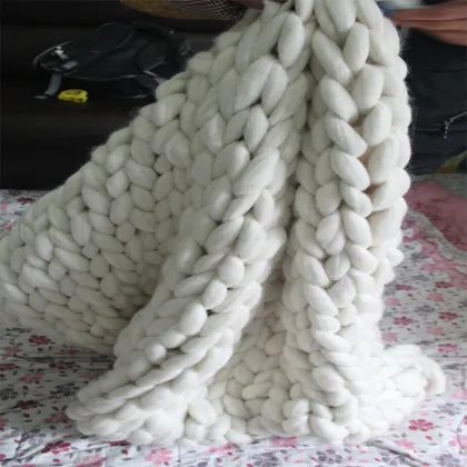 Chunky Wool Throw Large Knit Throw