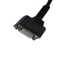 Schwarzes DB15-Kabel mit zwei männlichen und weiblichen Anschlüssen