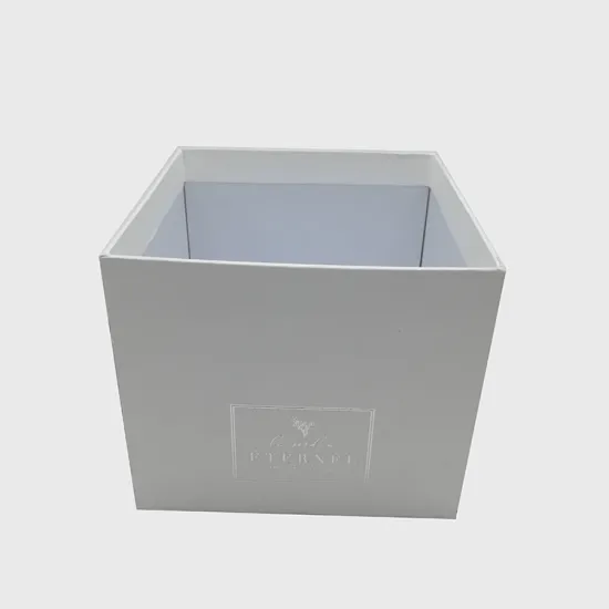 White Color Silver Stamping Rigid Cardboard Flower Box