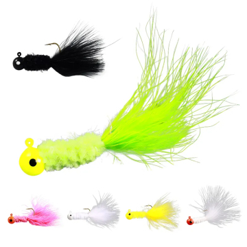 0.9g to 3.5g Fly Fishing Hooks & Lures: Marabou, Chenille, Jig, Feather, Ice Fishing Crappie Jigs Heads Rooster Tail