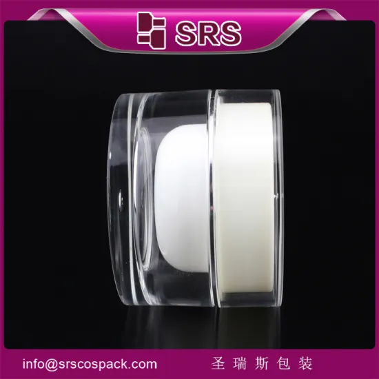 SRS Packaging luxury plastic cosmetic clear acrylic cream jar 15ml
