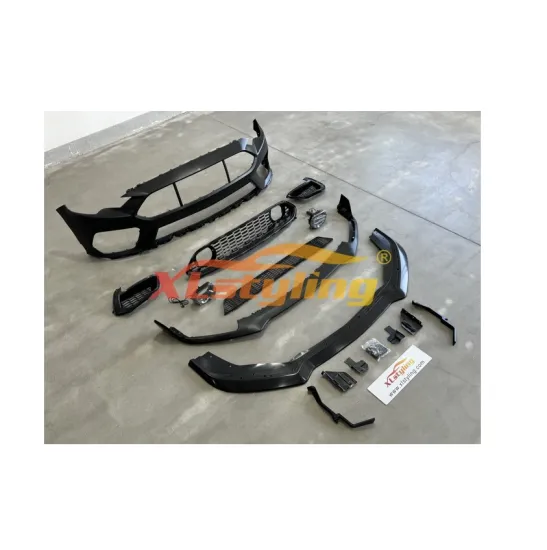 XLstyling Mach1 Style Front Bumper Lip Grille with Lights Kit for Ford Mustang 2018-2022