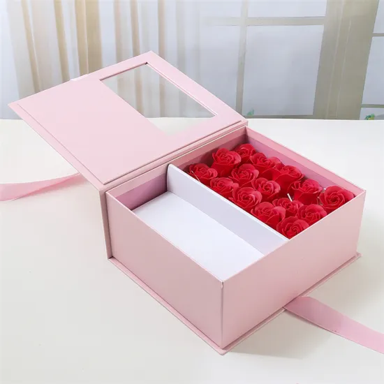 Luxury Colorful Flower Packaging Paper Box With Window