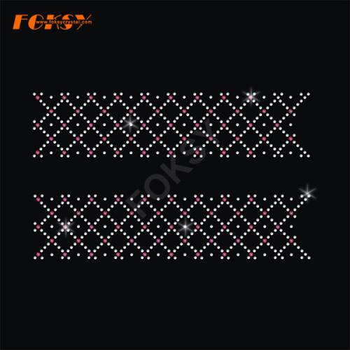 Cheer Bow Strip Quilted Diamond Iron On Glitter Transfer
