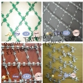 Fence a maglie spinata con rasoio rivestito in PVC galvanizzato