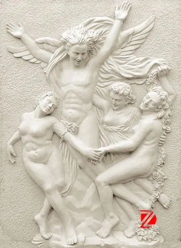 Angel natural stone wall relief
