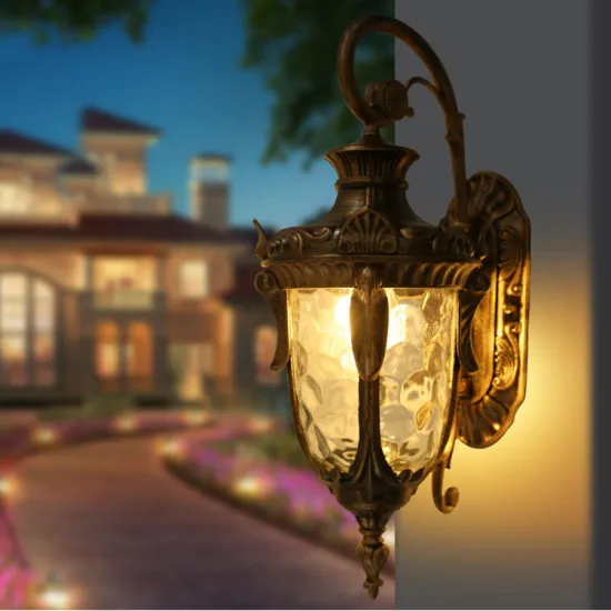 Vintage Industrial Garden Pathway Antique Lanterns - Luxury Aluminum Wall Light for European Gardens