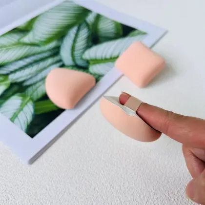 OEM Round Triangle Flocking Makeup Loose Powder Puff Applicator