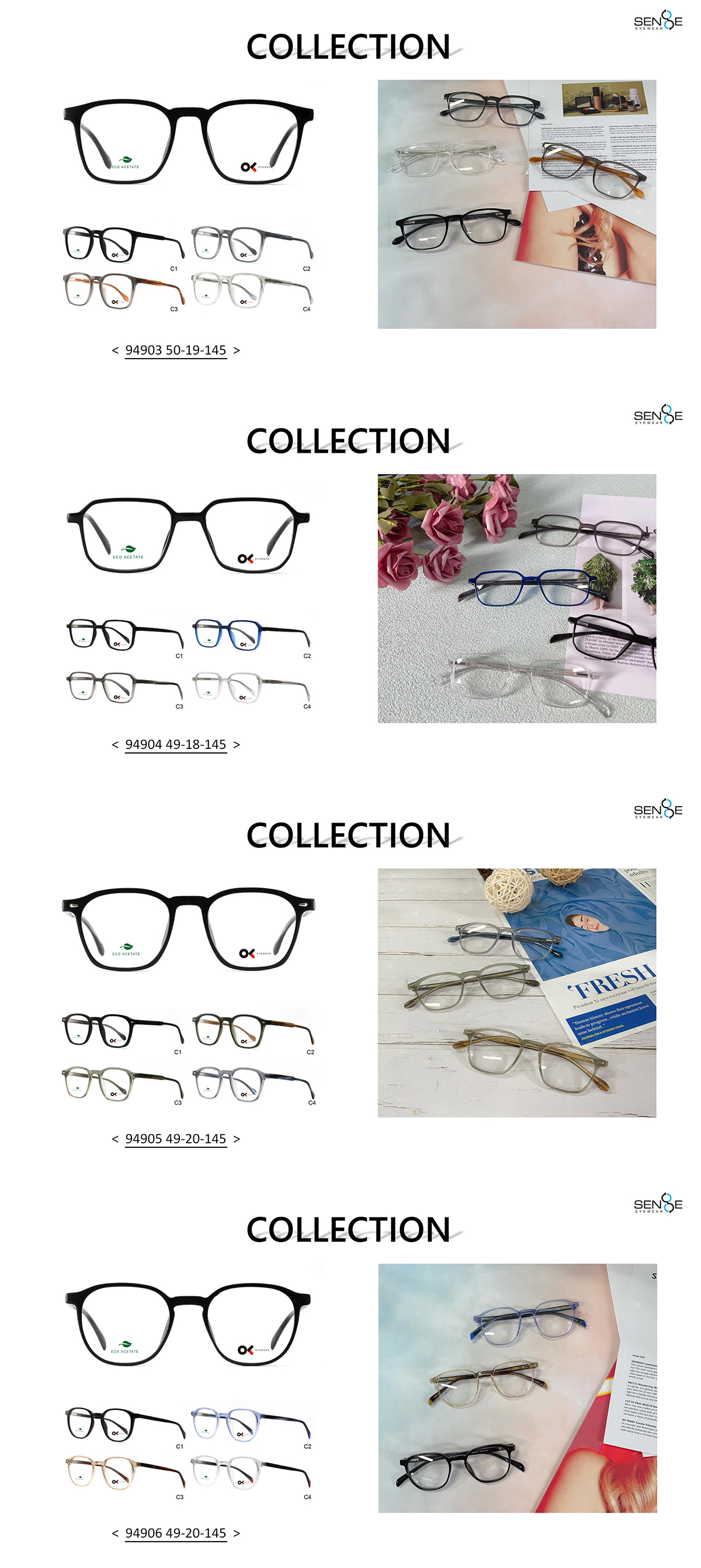 Fashion Light Acetate Optical Frame