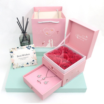 A1 Box regalo romantico rosa personalizzato per San Valentino - Flower Box, Rose Gift, Paperino per overing a sospensione