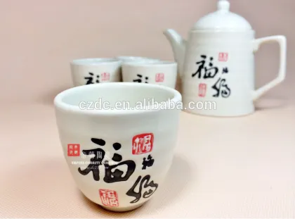 white Chinese porcelain tea set/tea pot
