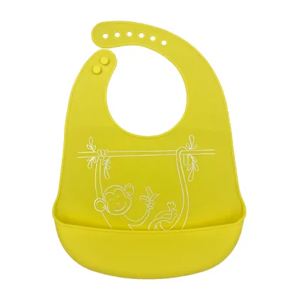 Waterproof Baby Bibs with Food Catcher, Soft Silicone Bibs for Infants