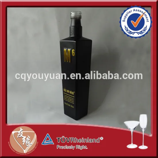 Black Spray Machine Made Brown Glass Bottles 500 ML