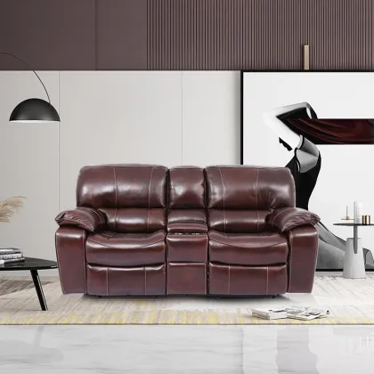 Manwah Cheers Electric Automated Home living room set, Cinema Genuine Leather Recliner Sofa Chair, Modern Leather Sofa Furniture