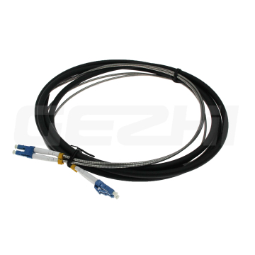 LC/UPC Single -Mode -Glasfaser -Jumper - gepanzertes Leder, 2 -Kern, Outdoor/Innenräume