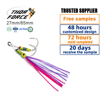 THORFORCE Strong Fishing Jigging Epoxy Coating Saltwater Tinsel Double Assist Hooks
