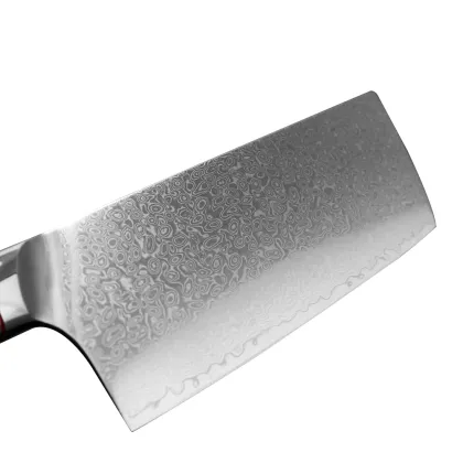 Xiangyun Pattern Damascus Steel Knife with Wooden Handle