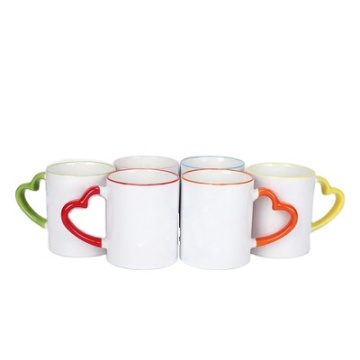 11oz cawan seramik dengan rim dan mengendalikan percetakan sublimasi