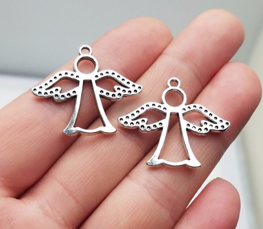 20pcs/lot--30x29mm, angel chams, Antique silver plated hollow angel charms,DIY supplies, Jewelry accessories