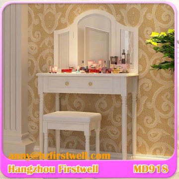 makeup wood vanity dressing table with stool for EU/USA market
