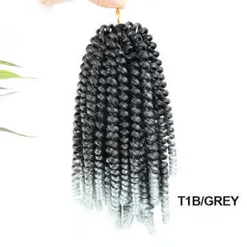 hot sale julianna spring twist 8inch crochet hair spring curl hair spring twist hair 12inch color T1B/GREY