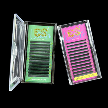 Black Handmade Silk Natural Eye Easy Soft Curl Eyelash Extension Trays