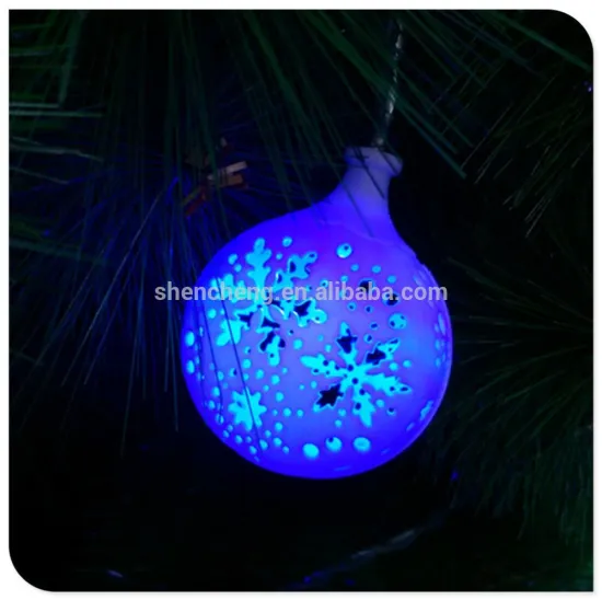 rgb christmas lights with snow ball decor in taizhou factory wholesale