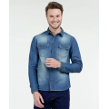 Chemise décontractée en denim à manches longues pour hommes sur mesure