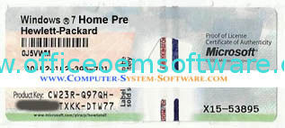 Hewlett-packard 7 Student Home Pre Windows Oem Product Key Sticker / Code Labels